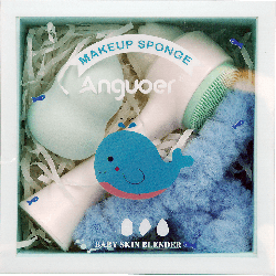 Набор подарочный Anguoer (бьюти-блендер, повязка для волос, щетка д/лицо), 1шт.