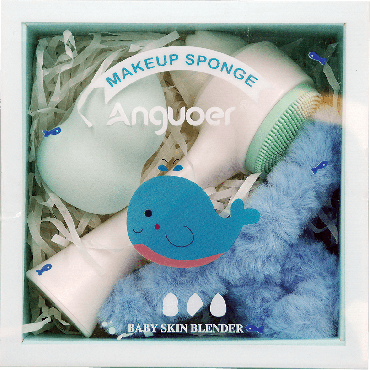 Набор подарочный Anguoer (бьюти-блендер, повязка для волос, щетка д/лицо), 1шт.