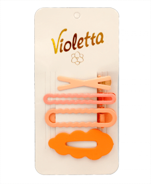 Violetta col. заколки для волос цвет в ассортименте (зажимы+хлопушка) артикул CH-SM-23-319, 4 штуки