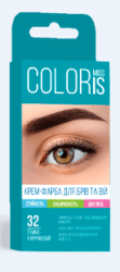Miss Coloris крем-фарба для брів та вій темно-коричневий №32, 10мл