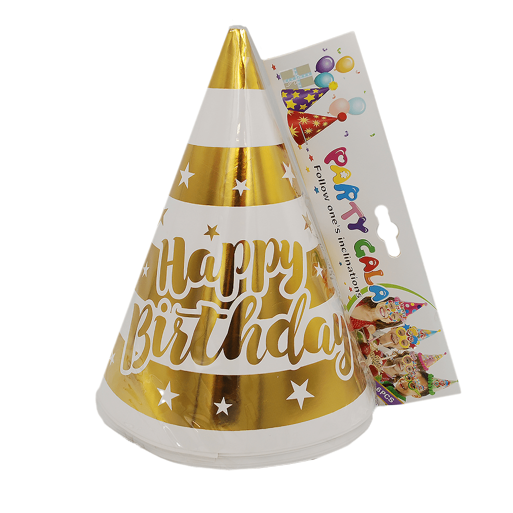 Святковий ковпак Happy Birthday, 6 штук