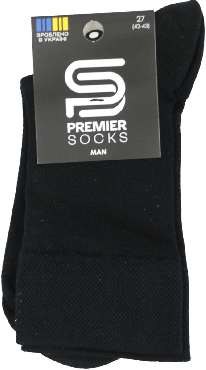Носки мужские Premier черные сетка 552 размер 27