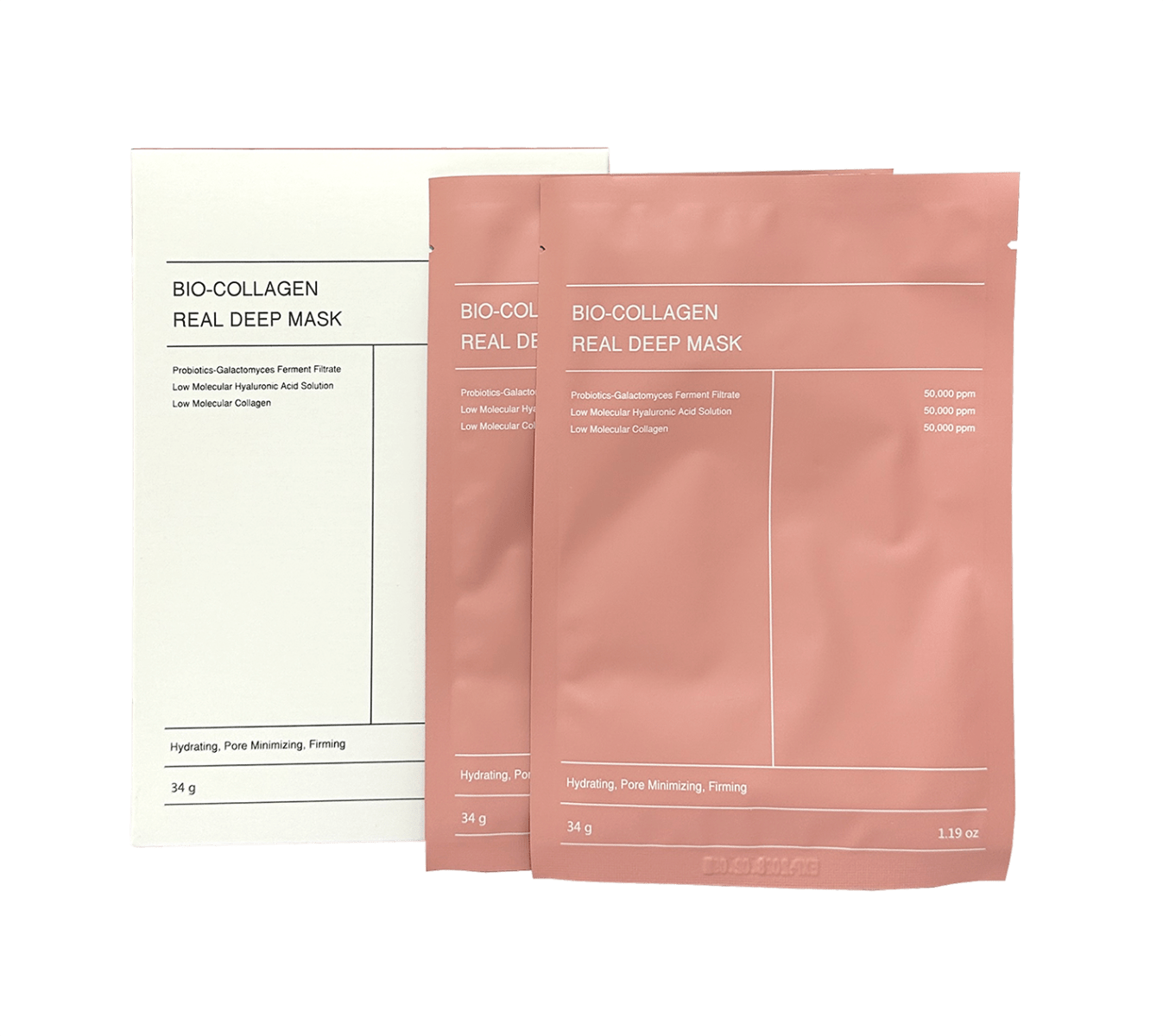 Набор тканевых масок для лица EELHOE увлажняющих с коллагеном Bio-Collagen Real Deep Mask, 34 г х 4 шт