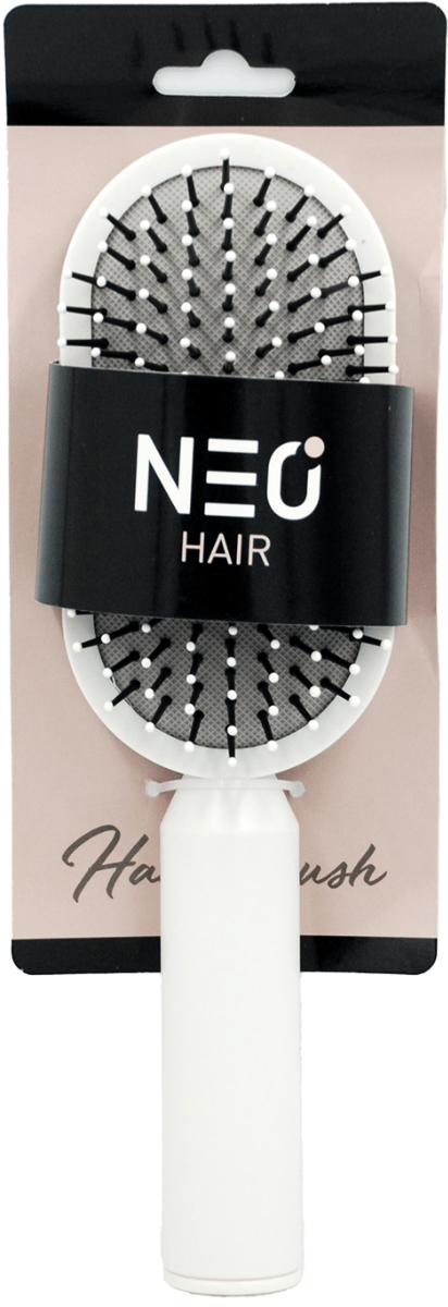 Щетка массажная NEO hair овальная бело-серая