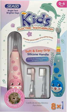 Зубная щетка электрическая SEAGO (USB) с 8 насадками (цвет в ассортименте) фото 1