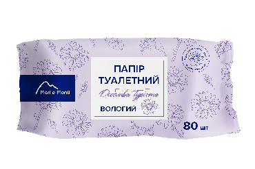 MARI e MONTI папір туалетний вологий з екстрактом ромашки та Д-пантенолом без клапана, 80шт