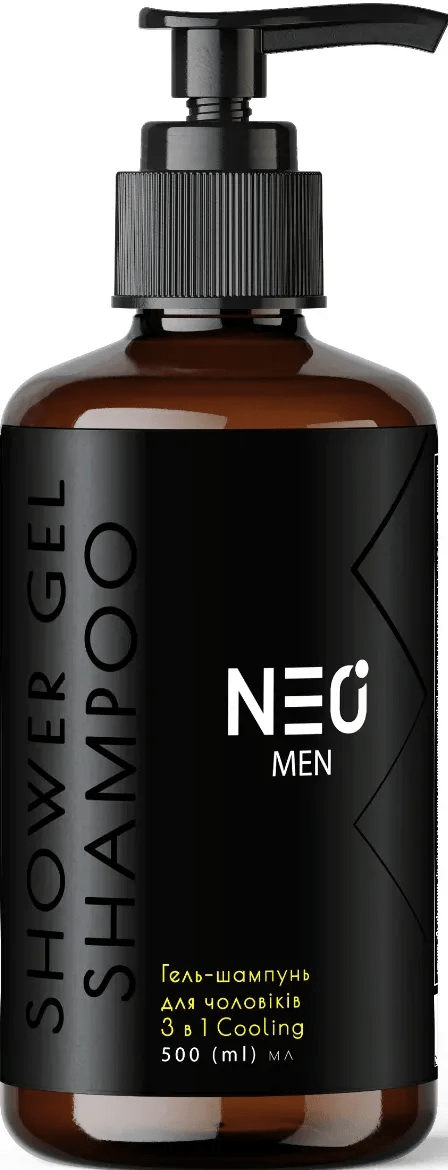Гель-шампунь для мужчин NEO MEN 3 в 1 Cooling с дозатором 500 мл