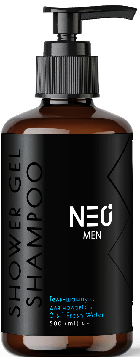 Гель-шампунь для чоловіків NEO MEN 3 в 1 Fresh Water з дозатором 500 мл