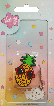 Блиск-бальзам для губ Violetta з брелоком ананасик 2 г