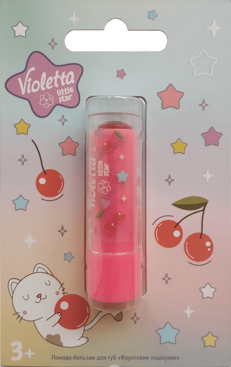 Помада-бальзам для губ Violetta фруктовый поцелуй вишня 4.5 г