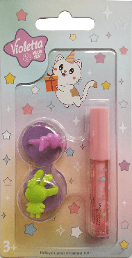 Набір для дівчат Violetta Гламурна леді тон 02 (Блиск для губ 2.3 г + Каблучки 2 шт)