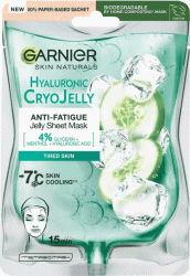 Маска-желе тканинна для обличчя зволожуюча Garnier Hyaluronic Cryo Jelly, 27 г