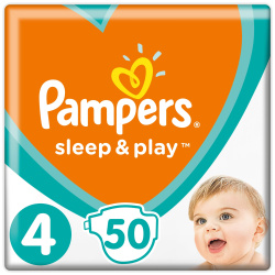 Pampers Sleep & Play подгузники Размер 4 (Maxi) 9-14 кг, 50 подгузников