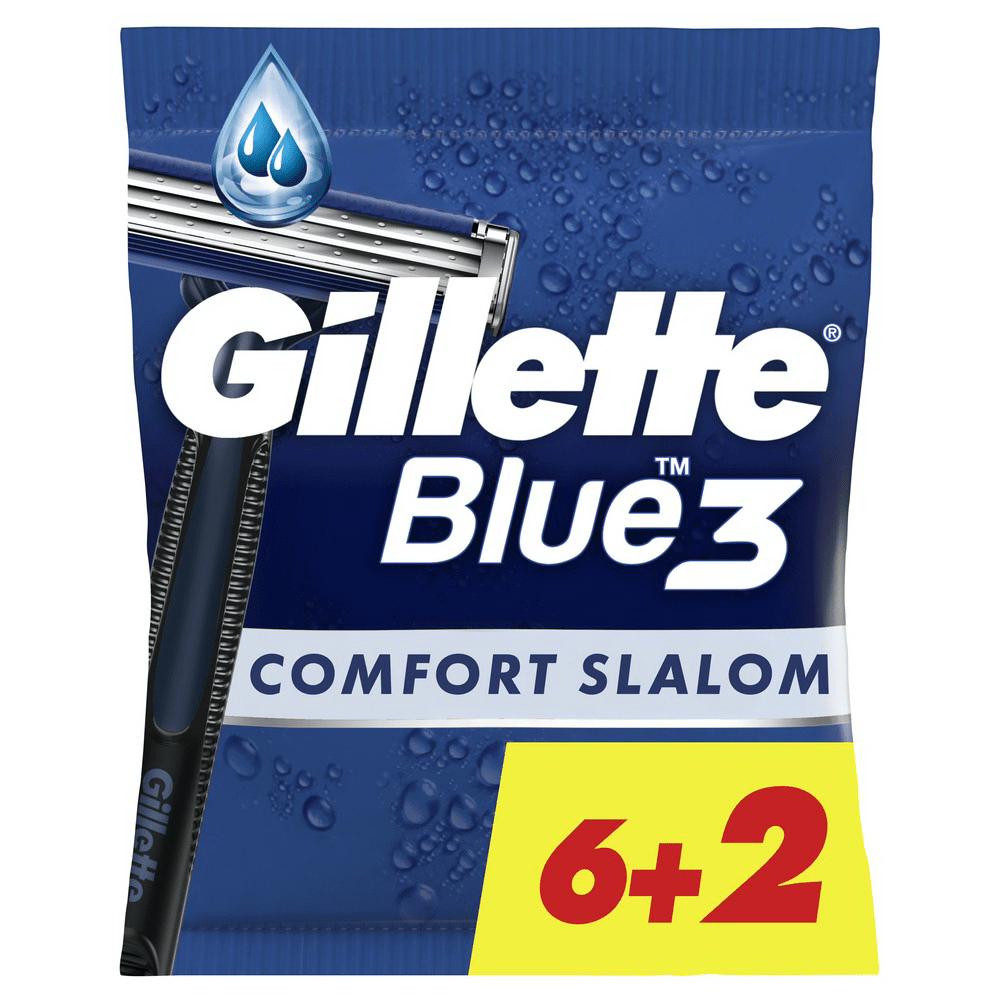 Одноразові станки для гоління (бритви) чоловічі Gillette Blue 3 Comfort Slalom, 8 шт