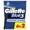Одноразовые станки для бритья (Бритвы) мужские Gillette Blue 3 Comfort Slalom 3 лезвия, 6+2шт