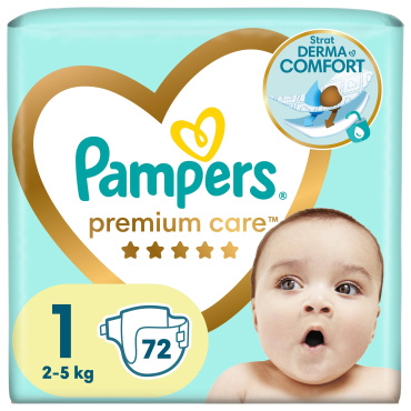 Pampers Premium підгузки Care Розмір 1 (2-5 кг), 72 шт фото 1