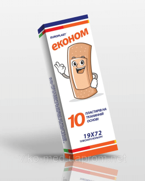 Europlast набір пластирів Економ на тканинній основі 72ммx19мм, 10шт
