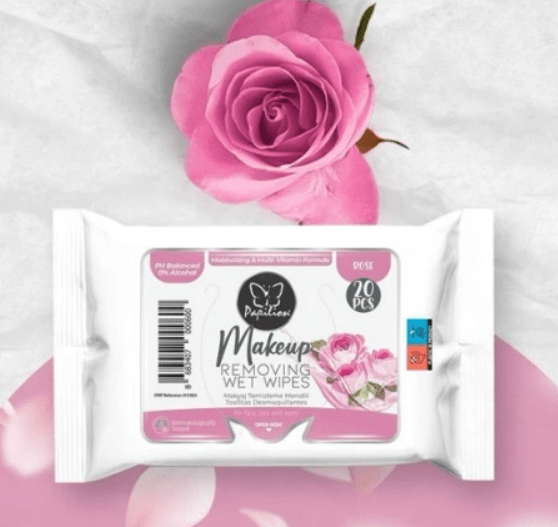 Papilion серветки волограмі для зняття макіяжу з ароматом троянди, 20штука