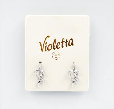 Оригинальные серьги Violetta  с узлом, 1пара