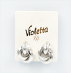 Violetta Стильные серьги с объемным узлом, 1пара