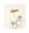 Брошь Violetta  с двумя жемчужинами , 1шт