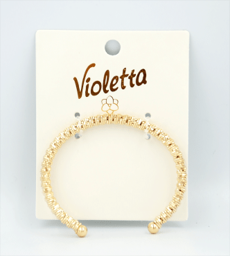 Violetta Золотистый браслет с текстурной поверхностью, 1шт