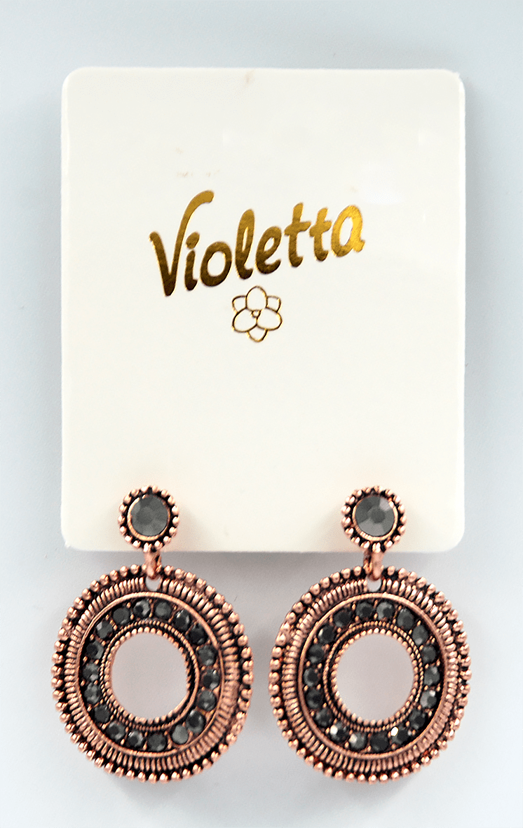 Violetta сережки мідь зі стразами, 1пара
