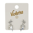 Серьги Violetta с кристаллами, 1пара