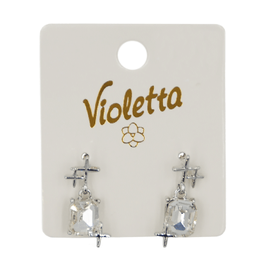 Серьги Violetta с кристаллами, 1пара