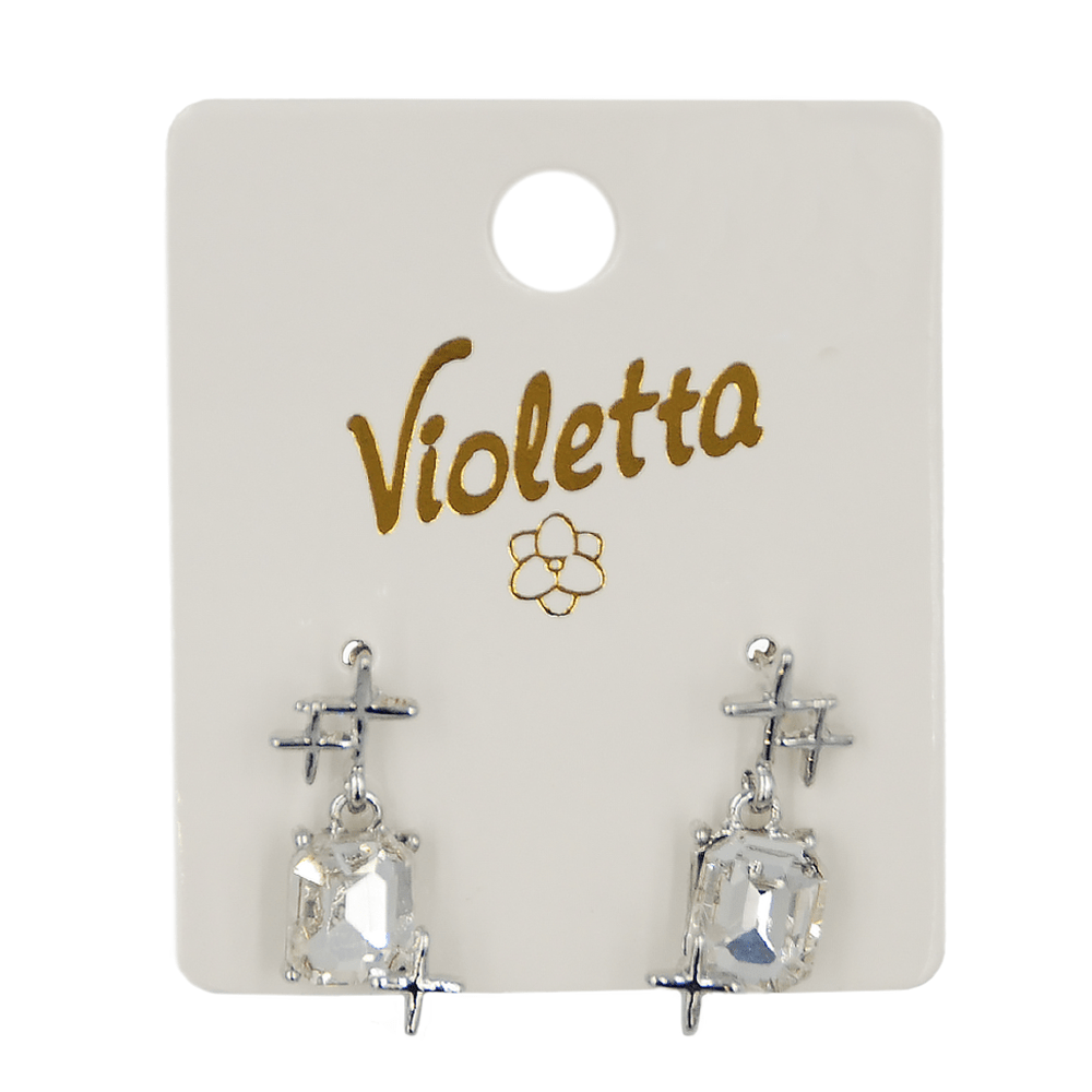 Сережки Violetta із кристалами, 1пара