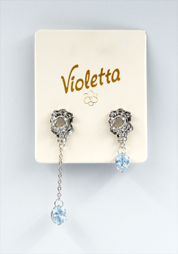 Сережки пусеты Violetta ажурные, 1пара