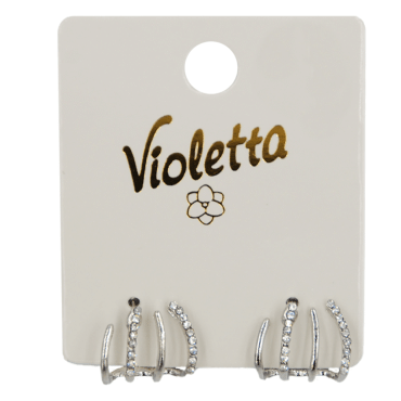 Сережки-кафи Violetta з кристалами 1 пара