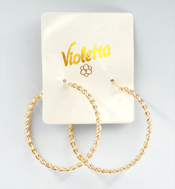 Violetta сережки переплетенные кольца цвета золота, 1пара