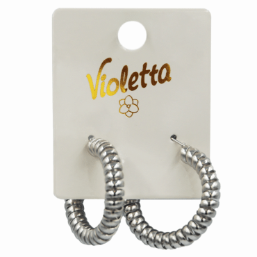 Сережки-кольца Violetta с пружинистой спиралью, 1пара