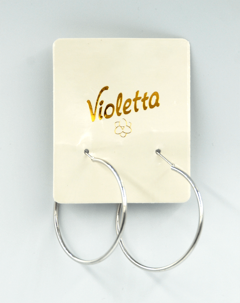 Сережки Violetta класичні кольори срібла, 1пара
