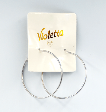 Сережки Violetta класичні сріблясті, 1пара