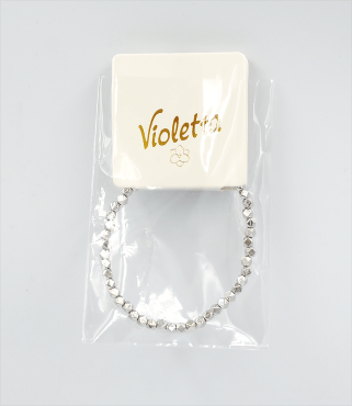 Браслет Violetta из серебристых граненых бусин Violetta, 1 шт фото 1