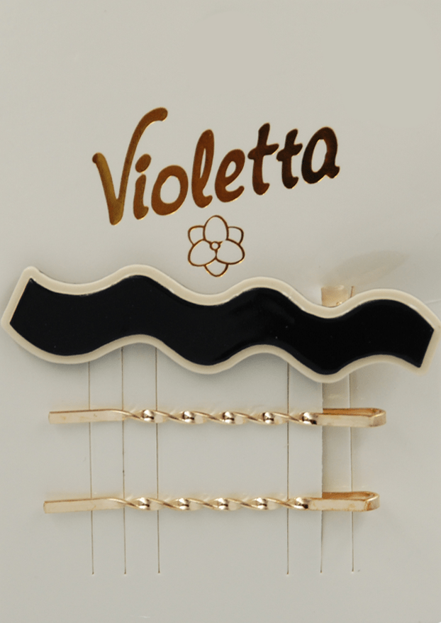 Набір заколок для волосся Violetta "Wavy Duo" затиск + невидимки(CH-SM-23-166) 3 шт.