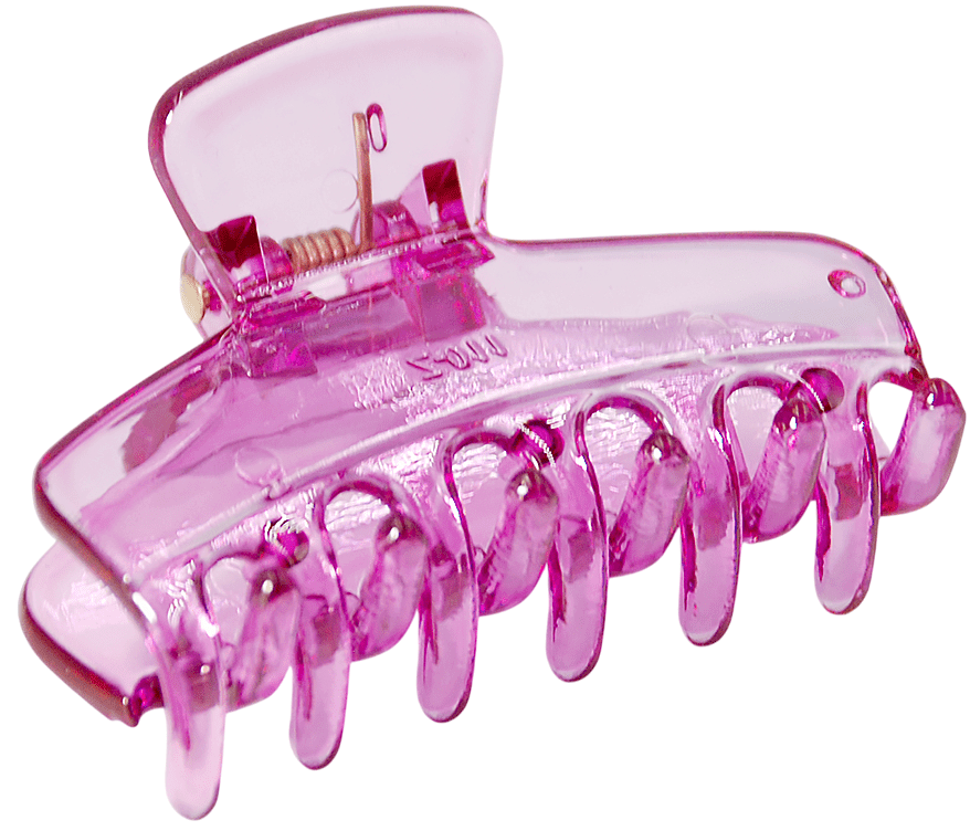 Заколка краб для волосся Violetta "Neon Jelly" прозора пурпурного кольору, 1шт.