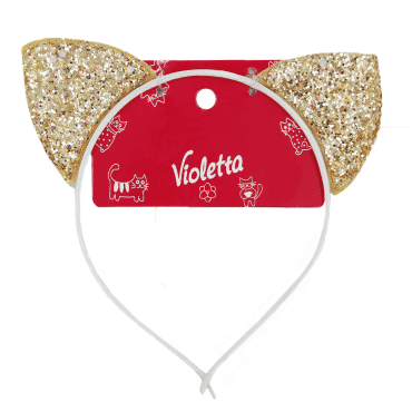 Обруч із блискучими котячими вушками Violetta, 1 шт