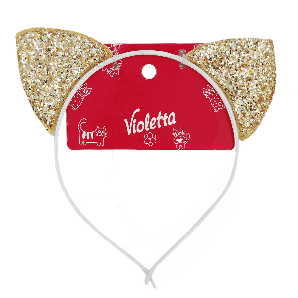 Обруч для волосся Violetta із блискучими котячими вушками 1 шт — фото 1