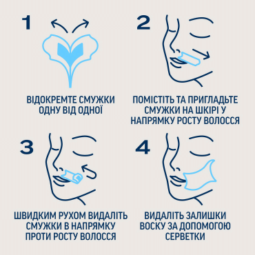 Воскові смужки для депіляції Veet Professional для чутливої шкіри обличчя, з олією мигдалю, 20 шт. фото 6
