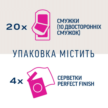 Воскові смужки для депіляції Veet MINIMA для чутливої шкіри обличчя, гіпоалергенні, 20 шт. фото 5