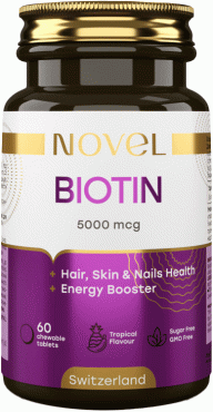 Novel витамины жевательные Биотин 5000 мкг №60
