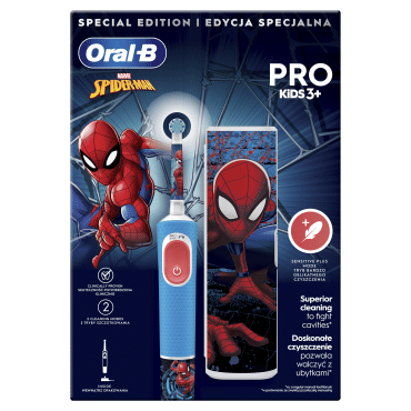 Електрична зубна щітка Oral-B Pro Kids «Людина-Павук» + Футляр фото 1