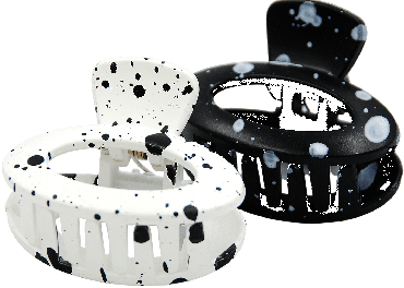 Крабы для волос Violetta черно белые пятна 2 шт