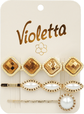 Violetta col. заколки для волос (зажим+невидимки) артикул CH-SM-23-321, 3 штуки фото 1
