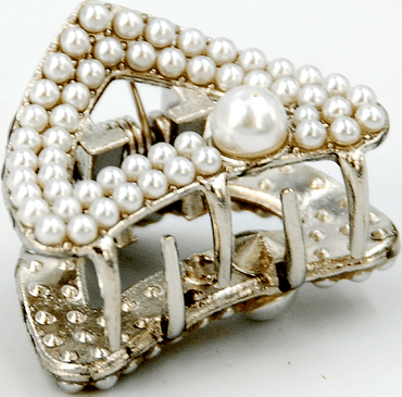 Краб для волосся Violetta col. металевий з намистинами (CH-SM-23-330) 1 шт