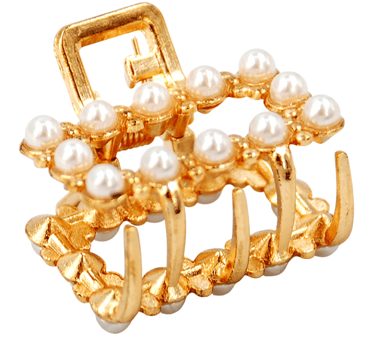 Краб для волосся Violetta металевий з намистинами 1 шт