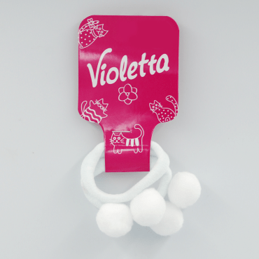 Violetta резинки для волос детские с помпонами, 2шт